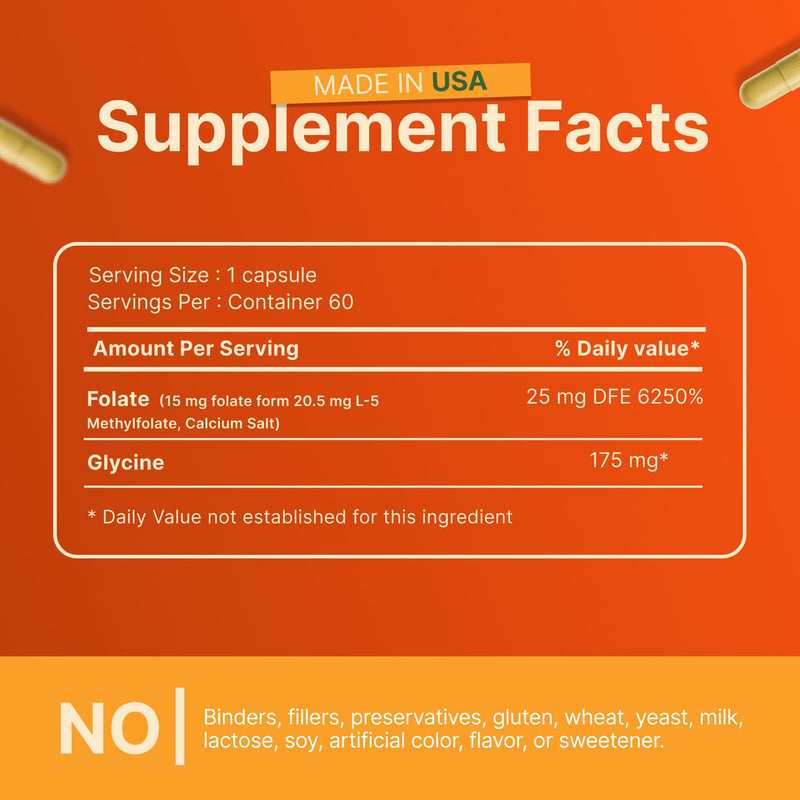 INVITA L-Methylfolate 15mg – Physician Formulated Active Methyl Folate - 5-MTHF Supplement for Energy, Mood & Brain Health Support - Non GMO, Gluten Free, 90 Capsules (3 Month Supply) 15 mg