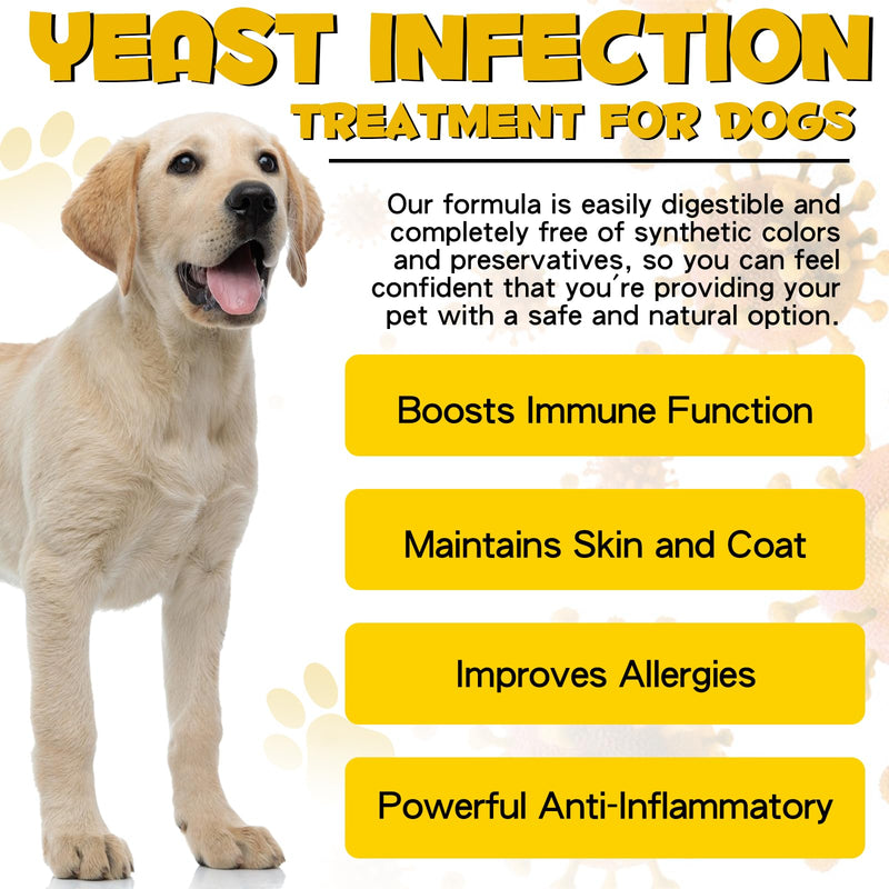 Yeast Infection Treatment for Dogs – Dog Ear & Skin Support,Itchy Skin & Allergy Relief Aid,Helps Soothe Paws, Ears, Eyes & Coat, Liquid Drops, Bacon Flavor