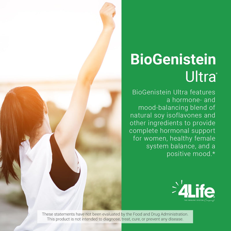 4Life BioGenistein Ultra - Soy Isoflavones, Black Cohosh, Chaste Tree, Quercetin & Turmeric for Hormonal Support - 60 Veggie Capsules - BeesActive Australia