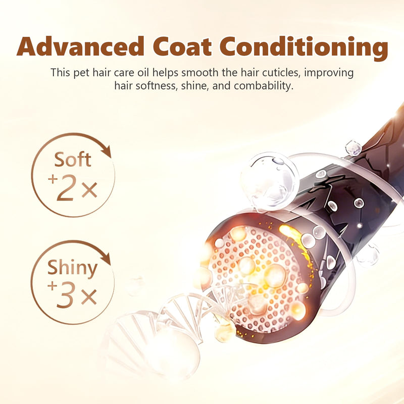 UNEK Pet Fur & Coat Oil 30ml, Leave-In Dog & Cat Conditioner, Coconut Scent, Anti-Tangle & Nourishing, Pet Grooming Product for Sensitive Skin & All Coat Types