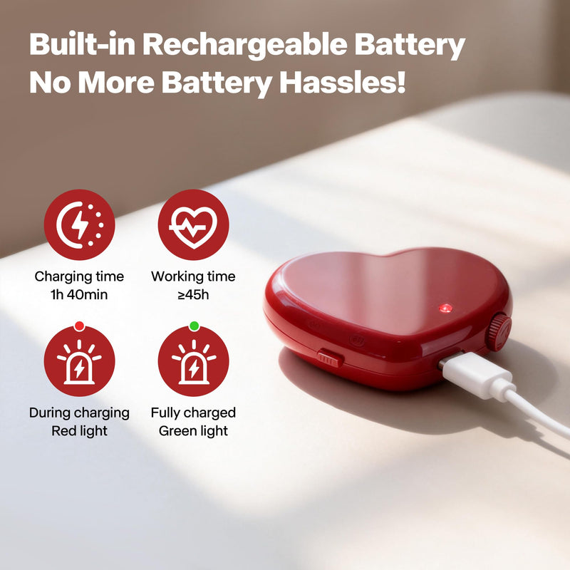 Pet Prime Heartbeat Simulator for Heartbeat Toy - Red Heart Design, Separation Anxiety Relief, 45+ Hour Battery, Timer & Speed Adjustable Adjustable Heartbeat Simulator
