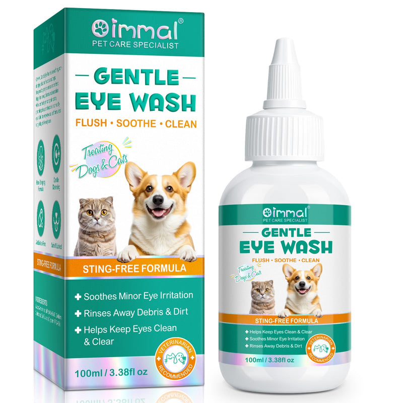 Dog Tear Stain Remover - Eye Drops for Dogs & Cats, Gentle Eye Wash to Soothe Dry & Itchy Eyes, Non-Irritating Formula, 100ml