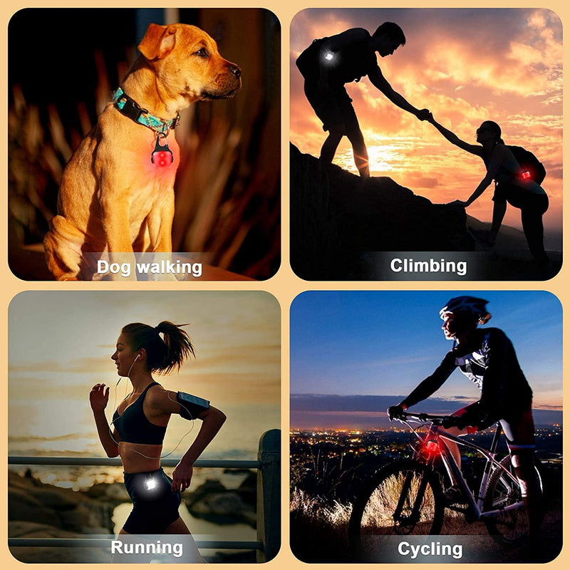 Dog Lights for Night Walking, Clip on USB Rechargeable Dog Collar Light, 3 Light Modes Dog Light, IP65 Waterproof Dog Night Light, LED Safety Light for Running, Camping, Climbing, Bike, 3 Pack - BeesActive Australia