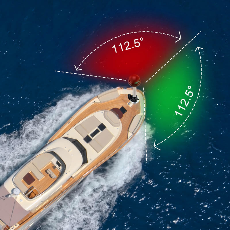 Boat Navigation Lights,Bow Lights for Boats LED,Bi-Color Light Pole Removable 2 Pin Plug-in Mount Base,DC12V 12 Inches - BeesActive Australia