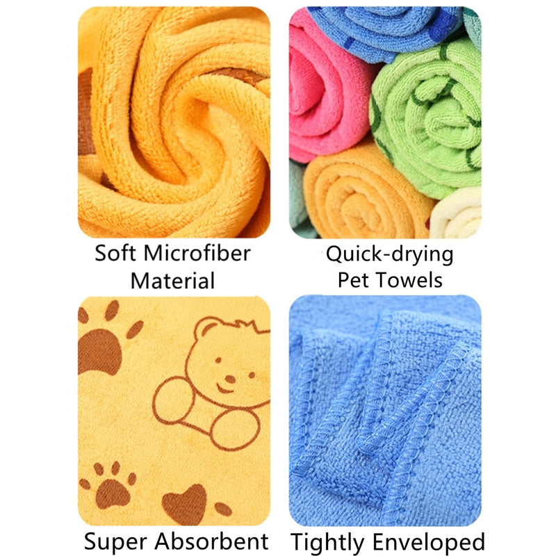 bangminda Dog Towel Pack of 2 Microfiber Towels Washable Dog Blankets Large Quick-Drying Dog Towel for Grooming Drying Animal Towel for Dogs Cats 140 x 71 cm (Yellow and Blue) Yellow and Blue - BeesActive Australia
