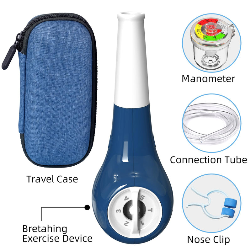 Lung Trainer with Travel Case | Breathing Trainer for Better Breath | Lung Exerciser Device & Breathing Exercise Device for Lungs | Incentive Spirometer Adult & Lung Strengthener - BeesActive Australia