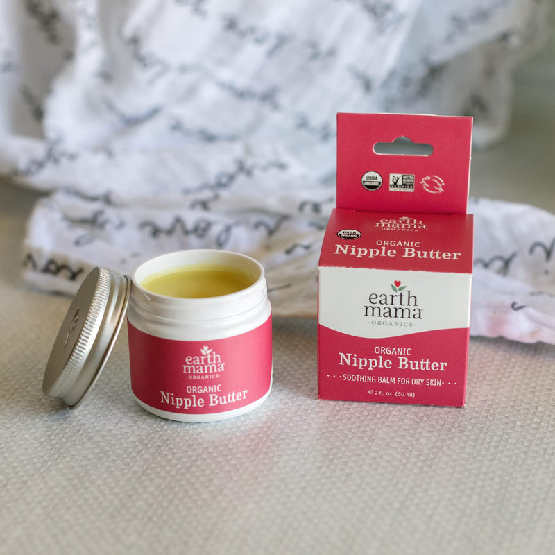Organic Nipple Butter™ Breastfeeding Cream by Earth Mama | Postpartum Essentials Safe for Nursing, Non-GMO Project Verified, No Lanolin, 2-Fluid Ounce 2 Fl Oz (Pack of 1) - BeesActive Australia