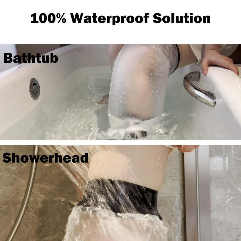 CIVJET Cast Covers for Shower Leg, Waterproof Cast Cover for Showering, Cast Protector for Shower Adult, Shower Boots for Foot after Surgery, Full Leg, Thigh (Diameter - 7.9") Extra Long Soft Black - BeesActive Australia