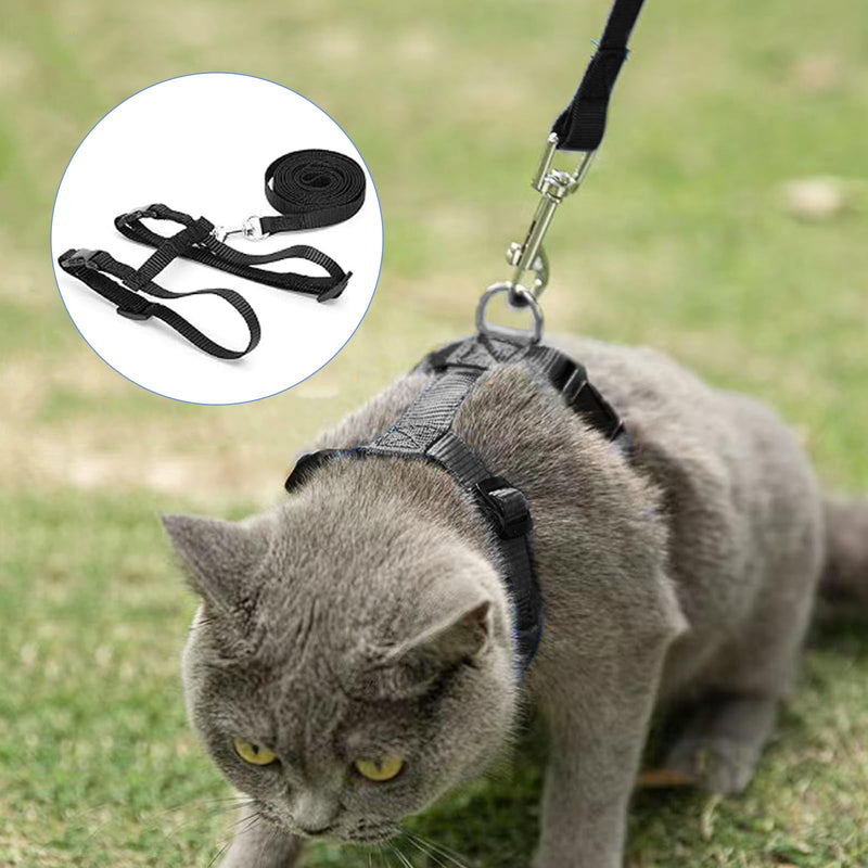 Cat harness with leash, adjustable harness cat leash, nylon harness cat leash, cat harness escape-proof 120cm, escape-proof cat vest with leash for kittens, puppies, rabbits - BeesActive Australia