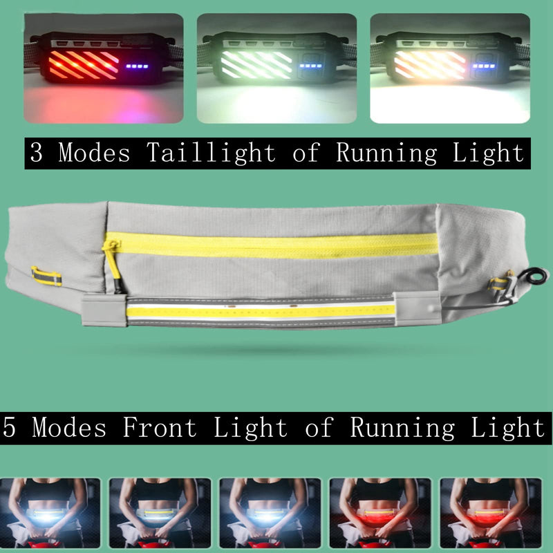 LUXNOVAQ Running Lights - Rechargeable Wide-Angle Running Belt, 1000 Lumen Adjustable Reflective Led Fanny Pack, Safety Lights for Walking, Jogging
