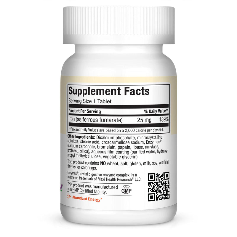 Maxi Health Iron Supplement for Women & Men - Gentle Iron 25 mg for The Stomach - Non Constipating* Pills - Kosher - Non GMO - Vegetarian (100 Tablets) | Kosher | Gentle Non-Constipating Iron | Chelated Iron & Red Blood Cell Support | Vegetarian | Doct...