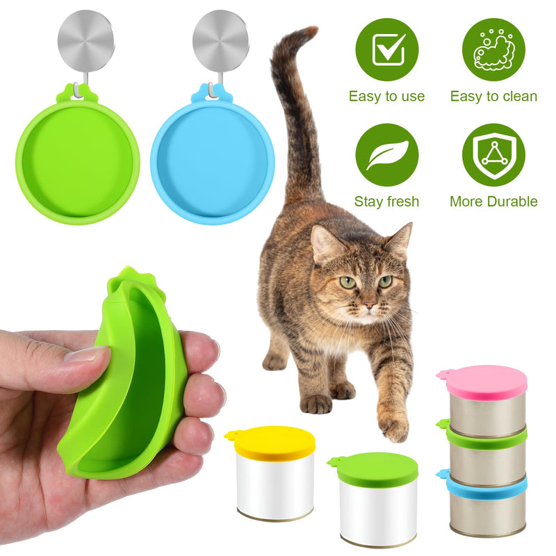 6pcs Cat Food Can Lids Silicone Pet Food Can Lids Food Can Covers for Dog and Cat Food Can Top Cat Food Can Covers Lids for Most Standard Size (Universal Size) - BeesActive Australia