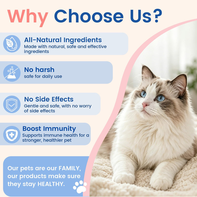 Mange Support for Cats – Supports Hair & Skin Health, Relief for Itchy Skin, Scratching, Scabs & Ears Care, Soothes Patchy Fur, Supports Scabby Cat, Safe for Feral & Stray Cats – 300 Pills