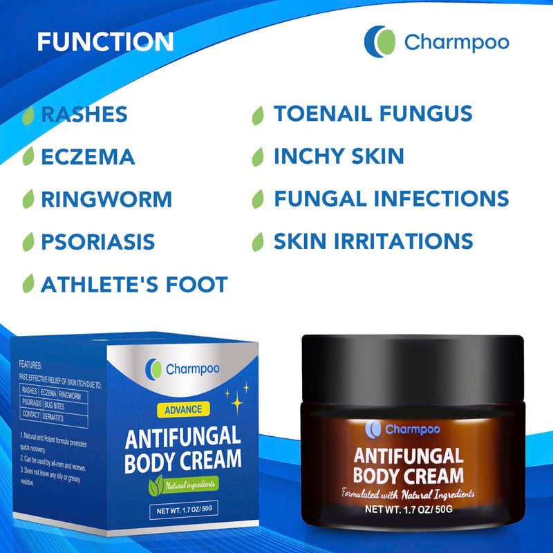 Athletes Foot Treatment-Antifungal Cream-Treatment for Jock Itch,Ringworm, Psoriasis,Eczema,Rash-Anti Fungal Skin Cream for Itchy Skin-Foot Balm with Natural Ingredients-50g 1.7 Fl Oz (Pack of 1)