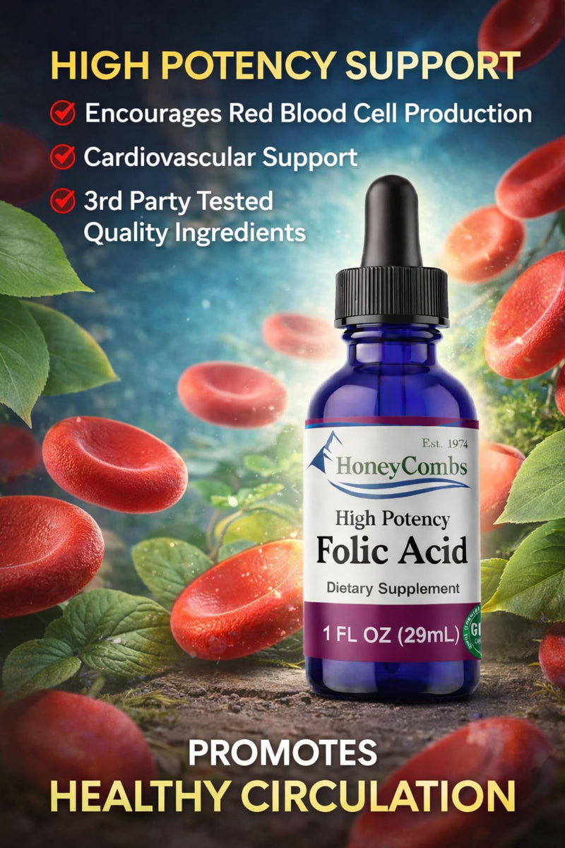 HoneyCombs Prenatal Folic Acid Liquid Drops, 1oz | Folate B9 Supplement, Pregnancy Support and Energy, Alcohol Free Vegetable Glycerin Base, Vegan, Made in USA, 36 Servings 1 Fl Oz (Pack of 1)