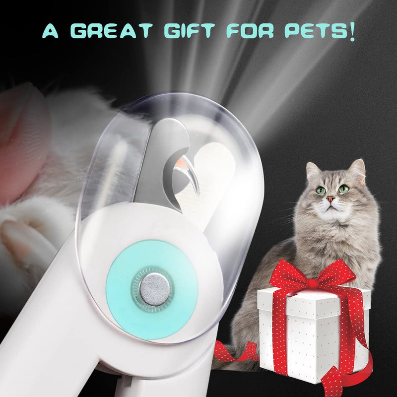 vsshe nail clippers with LED light for dogs, cats, 2-in-1 claw scissors and dog nail grinder with nail file and splash-proof protection device for dogs, cats, rabbits and other pets - blue - BeesActive Australia