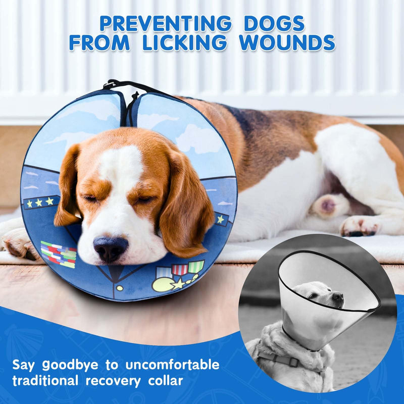 SuplutuX neck collar for dogs and cats, comfortable leak protection for dogs, adjustable dog collar for recovery after operations or wounds for dogs, M - BeesActive Australia