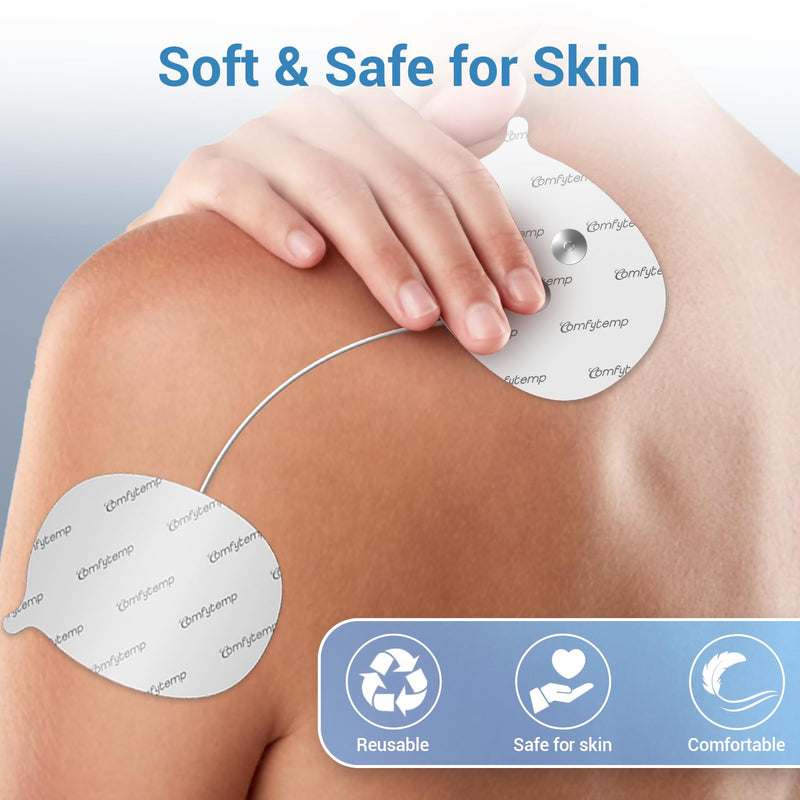 Comfytemp Official TENS Unit Replacement Pads for K6114/K6122, 4 Pack FSA HSA Eligible Wireless TENS Pads, Reusable Self Adhesive Electrodes with Premium Quality, Non-Irritating Design - BeesActive Australia