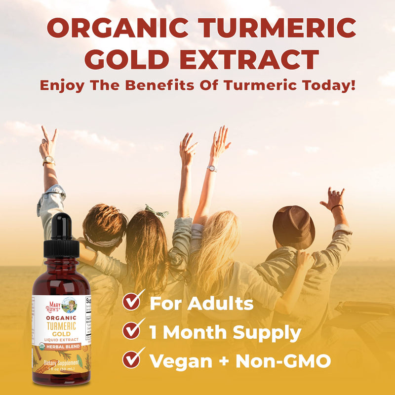 MaryRuth Organics USDA Organic Turmeric Gold Liquid Drops | Liquid Herbal Blend | Turmeric Curcumin, Black Pepper, Cassia Cinnamon Bark, Ginger Root | Immune Support | Non-GMO, Vegan, 1oz - BeesActive Australia