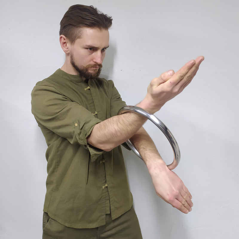 Wing Chun Stainless Ring Yewen Sau Sticky Hand Strength Training Tsun Siu Lum Kung Fu 2 Pack - BeesActive Australia