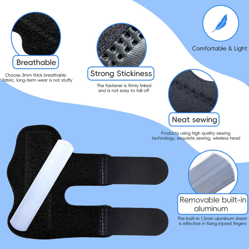 Finger Splint, Universal Trigger Finger Brace for Broken/Arthritis Pain and Sprain Relief, Splints for Middle, Index, Ring (2 Pack,Black) Black