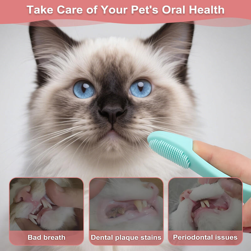 4Pcs Silicone Cat Chin Brush, Cat Chin Scrubber for Cats Chins Cleaner, Soft Pet Finger Toothbrush Dental Care for Cats Dog Puppies(Purple, Green, Fuchsia, Pink)