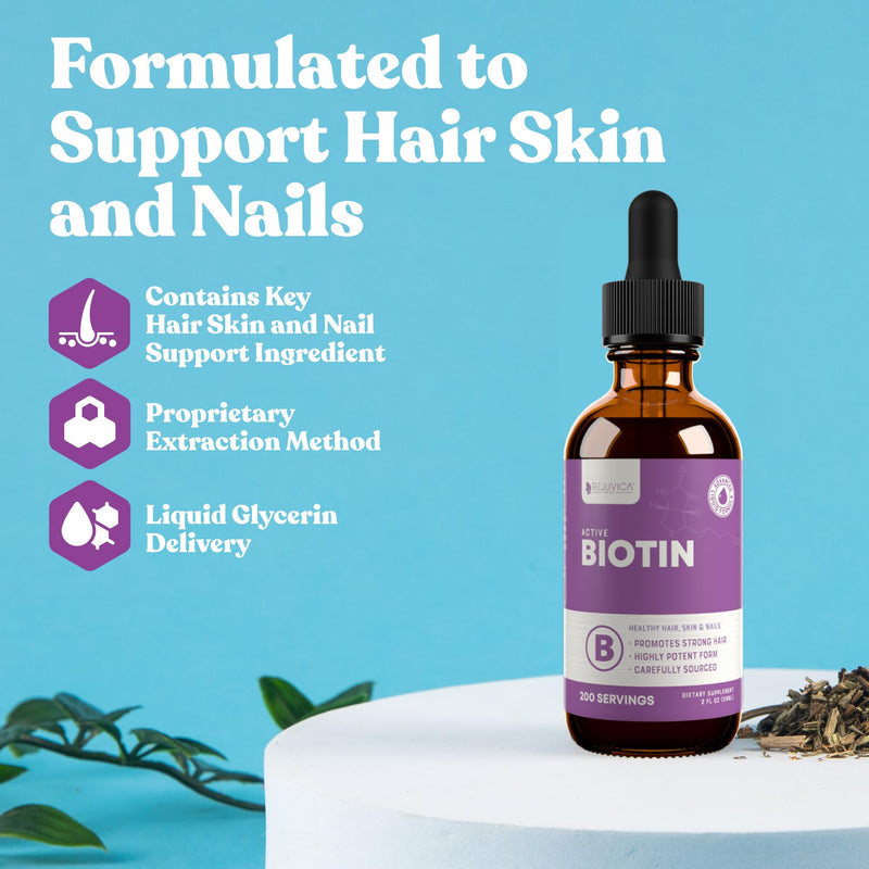 Biotin - Liquid Biotin Supplement - Support Hair, Skin and Nails - 5000mcg. 1