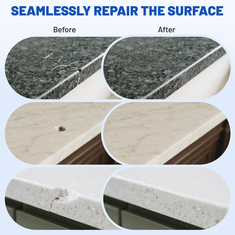 Marble and Granite Repair Kit,DLS Restoration Set,Quartz Granite Countertop Repair Kit for Chips, Dents, Cracks, Holes, Scratches, Rebuilds Missing Pieces for Multiple Surfaces - BeesActive Australia