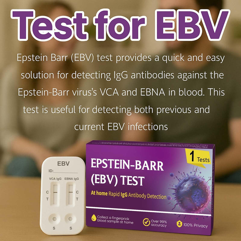 Epstein Barr (EBV) at-Home Test Kit | Detects IgG Response to VCA & EBNA | 15-Minute Rapid Result | Easy Fingerstick Sample