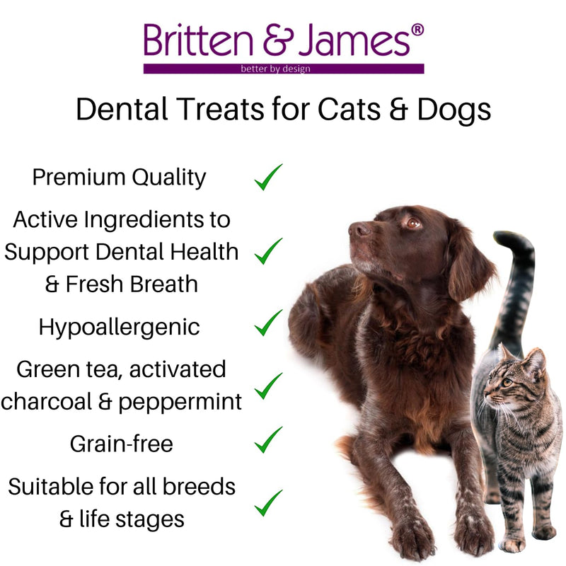 Britten and James Dental Treats for Dogs and Cats (1kg tub). 100% Natural Grain-Free Treats for Oral Hygiene, Fresh Breath, Teeth Cleaning, Healthy Gums and Plaque Removal Dental support
