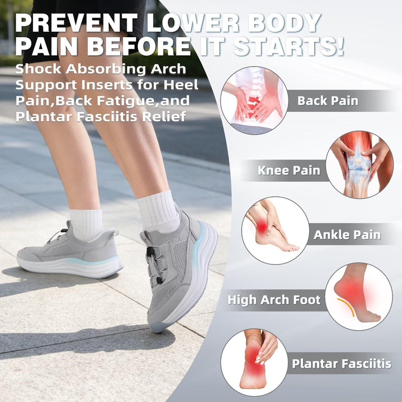 Women's Orthopedic Road Running Shoes: Comfortable Arch Supports Plantar Fasciitis Orthotic Athletic Sneakers, Casual Flat Feet High Arch Sports Walking Shoes for Foot Heel and Pain Relief 7.5 W2-grey Mint