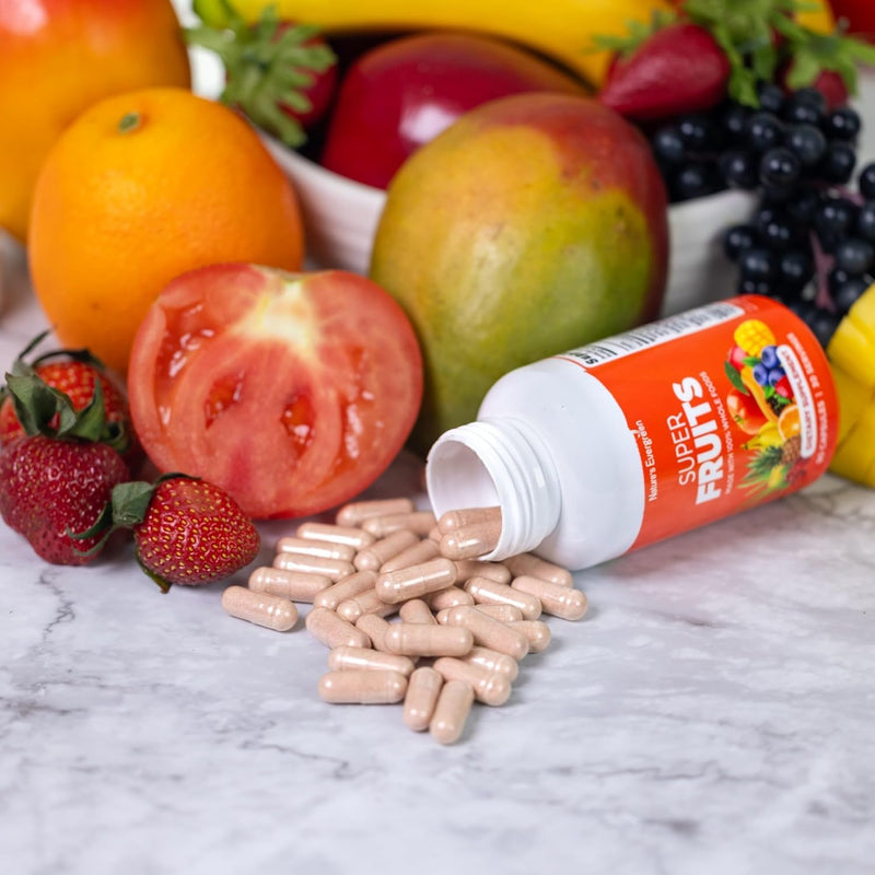 Fruits and Veggies Supplement - Nature Fruits and Vegetables Supplements - Vegan, Non GMO, Soy Free, Superfood Vitamins & Minerals Nutritional Balance - (Total 360 Capsules - Pack of 4) Made in USA 90 Count (Pack of 4)