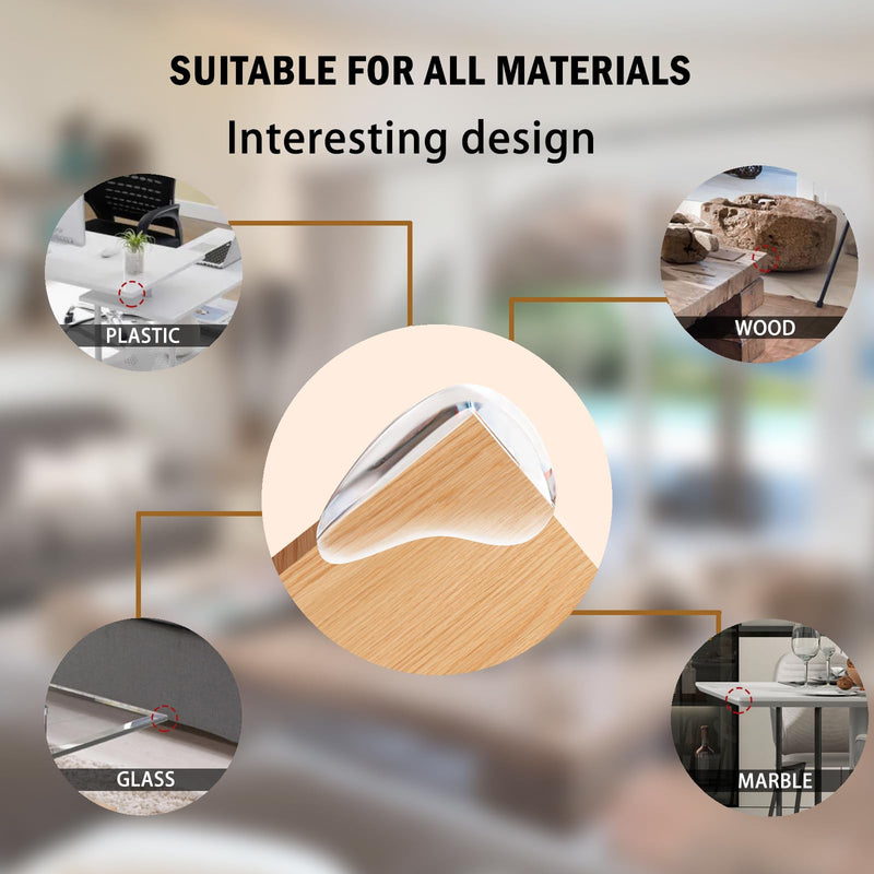 Baby Corner Protector Corner Protector Baby Furniture Corner Protection Transparent Cover Sharp Furniture and Table Top Edges with Adhesive 10 Pack 10pack-drop-shaped - BeesActive Australia