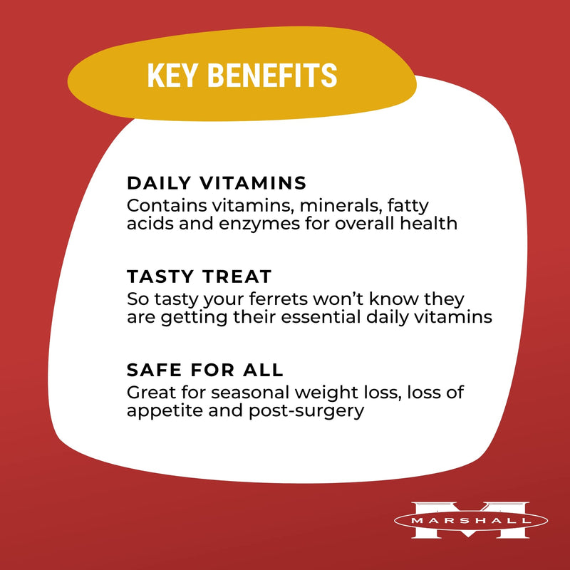 Marshall Pet Products Natural Furo-Vite Highly Nutritious Daily Vitamin Supplement Paste, for Ferrets of All Ages, for Training and Support, 3 oz - PawsPlanet Australia