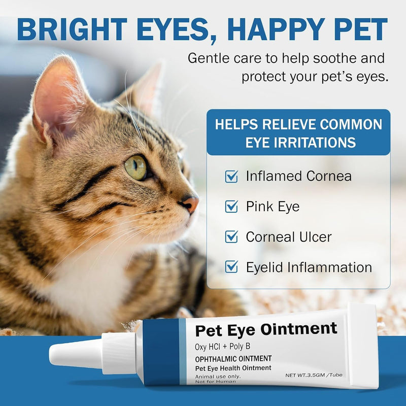 POLKA Terramypol Eye Ointment for Cats and Dogs, Horses, Birds, Sheep 3.5g/0.125oz - Pack of 2