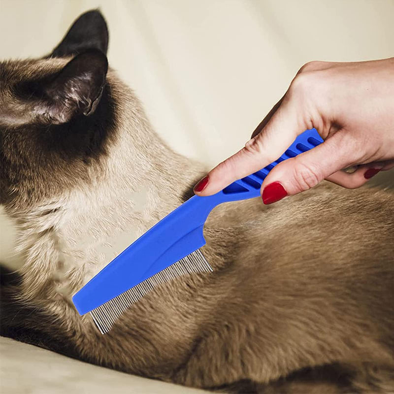 6Pcs Rabbit Grooming Kit Included Rabbit Grooming Brush, Pet Hair Remover, Pet Shampoo Bath Brush, Double-Sided Pet Comb，Pet Nail Clipper and Trimmer for Rabbit Hamster Bunny and Guinea Pig, Blue - BeesActive Australia
