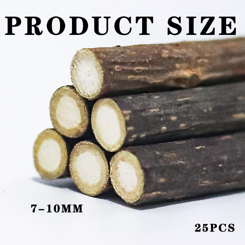 25 Pack Silvervine Chew Sticks for Cats, Natural Matatabi Silvervine 7-10mm Dental Chews for Teeth Cleaning, Indoor Cat Toys Dental Care, Organic Kittens Adult Cat Treats