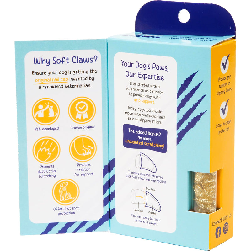 Soft Claws Safe Scratch-Free Solution for Cats - CLS (Cleat Lock System), Size: Small, Color: Gold Sparkle - BeesActive Australia