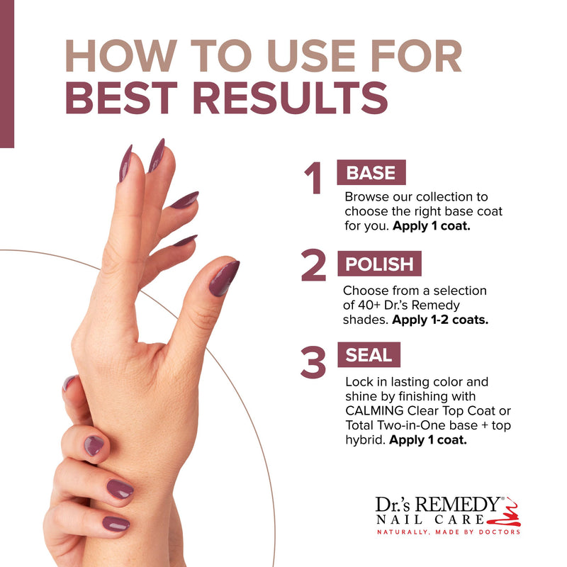 Dr.'s Remedy Enriched Nail Polish, Brave Berry With Base Coat Set 0.5 Fluid Oz Each Brave Berry with Total Two In One