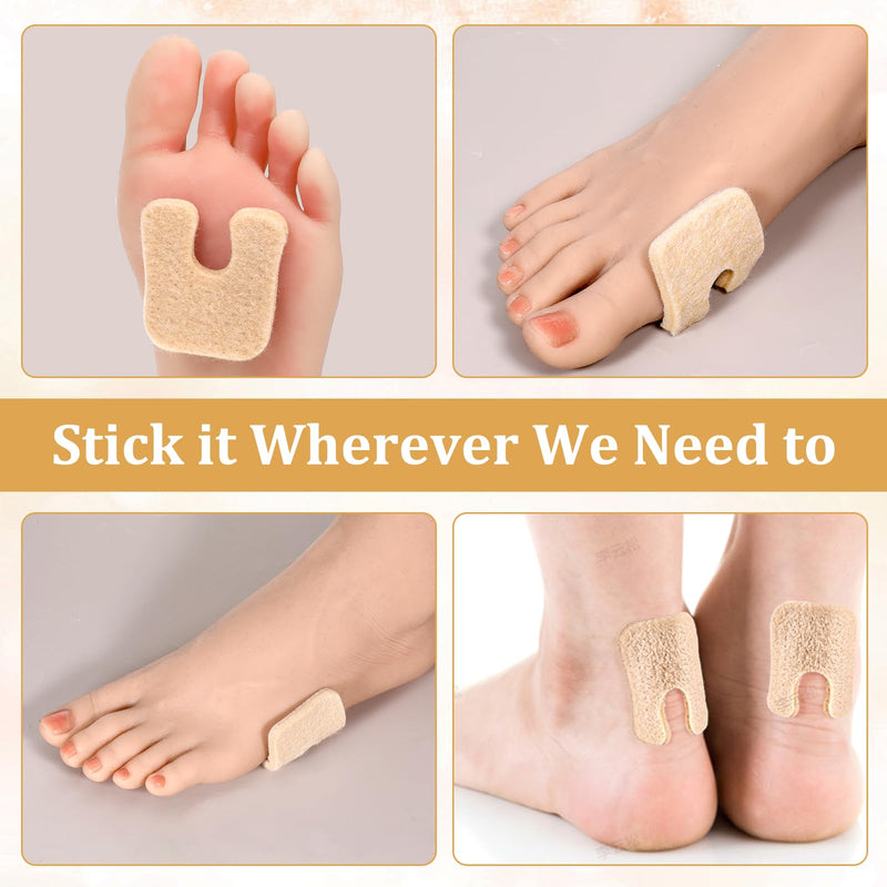 120Pcs U Shaped Felt Callus Cushions for Feet, Self Adhesive Metatarsal Corn Pads Soft Felt Foot Pads Callus Pads for Foot Pain Relief Cushions Women Men - BeesActive Australia
