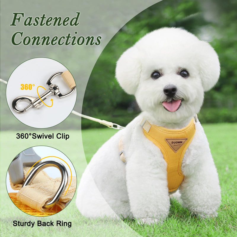 Cat harness, adjustable cat harness, escape-proof, cat harness with leash, escape-proof, premium puppy harness with soft, for small animals, adjustable chest harness, yellow, XS - BeesActive Australia
