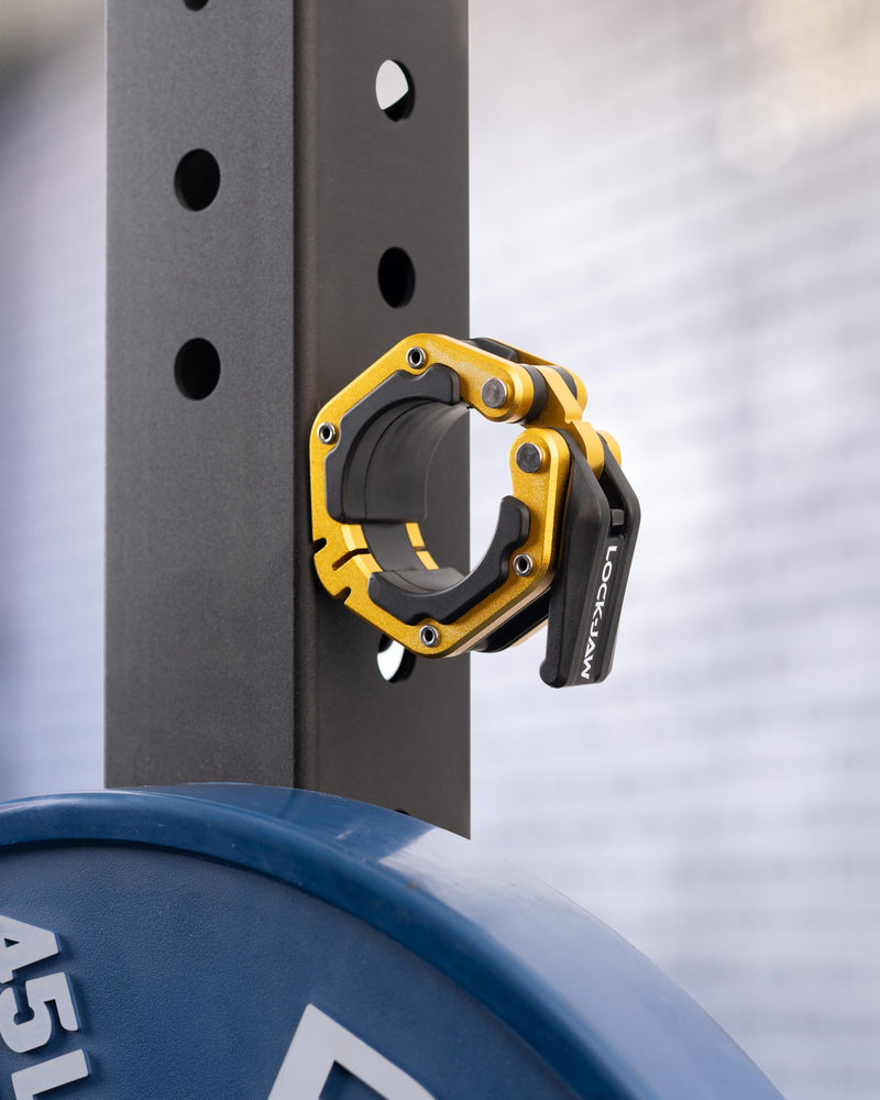 Lock-Jaw Flex Quick Release Aluminum Barbell Collar with Magnet (Gold) - BeesActive Australia