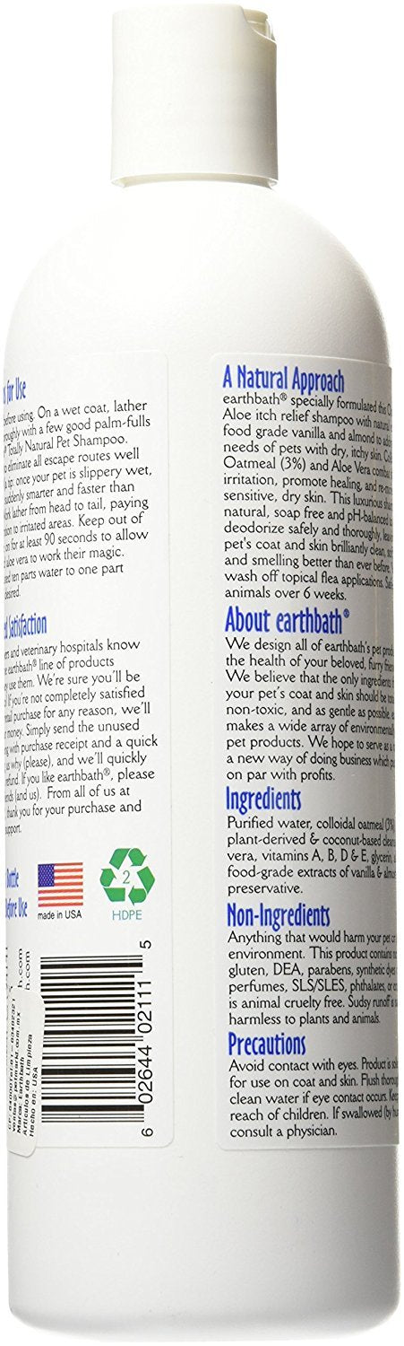 earthbath, Oatmeal & Aloe Dog Shampoo and Conditioner - Oatmeal Shampoo for Dogs, Itchy, Dry Skin Relief, Dog Wash, Made in USA, Dog Conditioner, Pet Shampoos - Vanilla & Almond, 16 Oz (1 Set) - PawsPlanet Australia