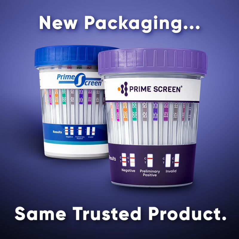 Prime Screen Urine Drug Test Compact Cup 16 Panel Kit (AMP,BAR,BUP,BZO,COC,mAMP,MDMA,MOP/OPI,MTD,OXY,PCP,THC, ETG, FTY, TRA, K2) -CDOA-9165EFTK (5)