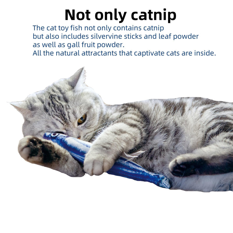 6 PCS Cat Fish Toy Soft and Durable,Cat nip Toy,Cat Toy with Catnip Inside,Cat Kicker Toys for Indoor Kitten Exercise,Cat Teething Chew Toy (6 Saury) - BeesActive Australia