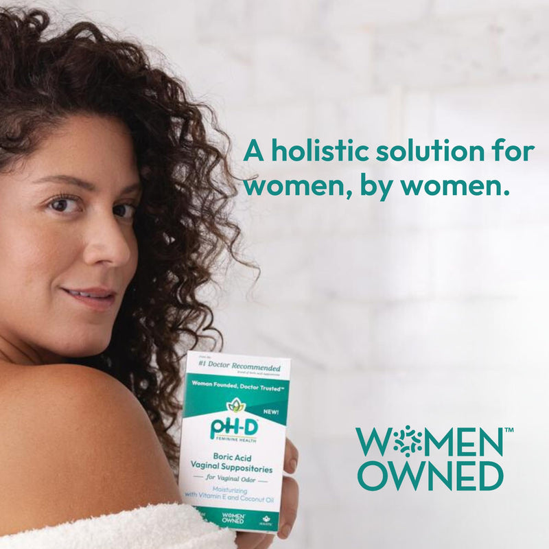 pH-D Feminine Health - Boric Acid Moisturizing Suppository - Woman Owned - for Vaginal Odor - Paraben-Free and Cruelty-Free - 14 count - BeesActive Australia