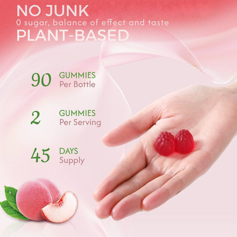 Vitamin D3 K2 Supplement Gummies for Adult, High Dose 9000 IU | Ingredient Tested, Vegan Sugar Free, Bone & Heart Support, Peach Flavor ,90 Count 90 Count (Pack of 1)