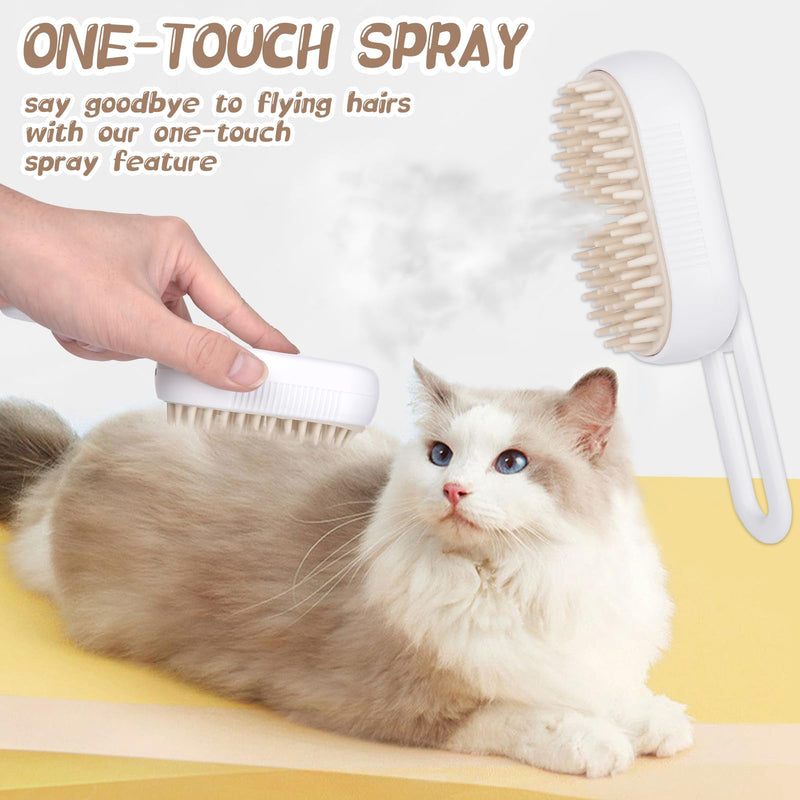 Steamy Cat Brush, 3-in-1 Steam Brush for Cats Cat Brush with Steam Dog Brush Cat Grooming Brush Pet Hair Removal Comb for Cats and Dogs (B) - BeesActive Australia