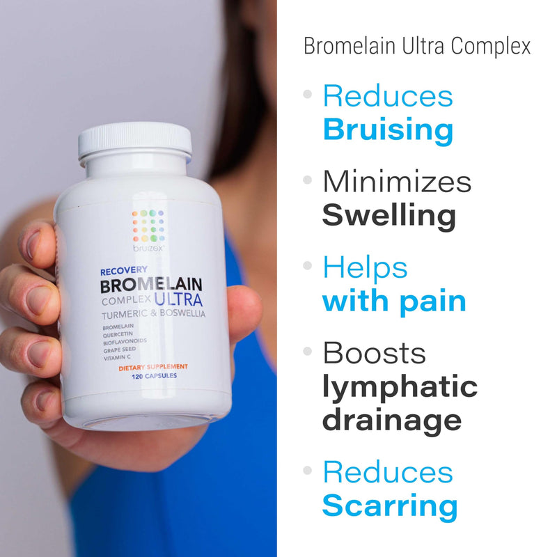 Bruizex Ultra Bromelain and Quercetin Bruising Relief Supplement, 120 Capsules | Bruised Skin, Trauma Recovery and Swelling Surgery Supplements | Contains Bromelain, Quercetin, Turmeric and Boswellia - BeesActive Australia