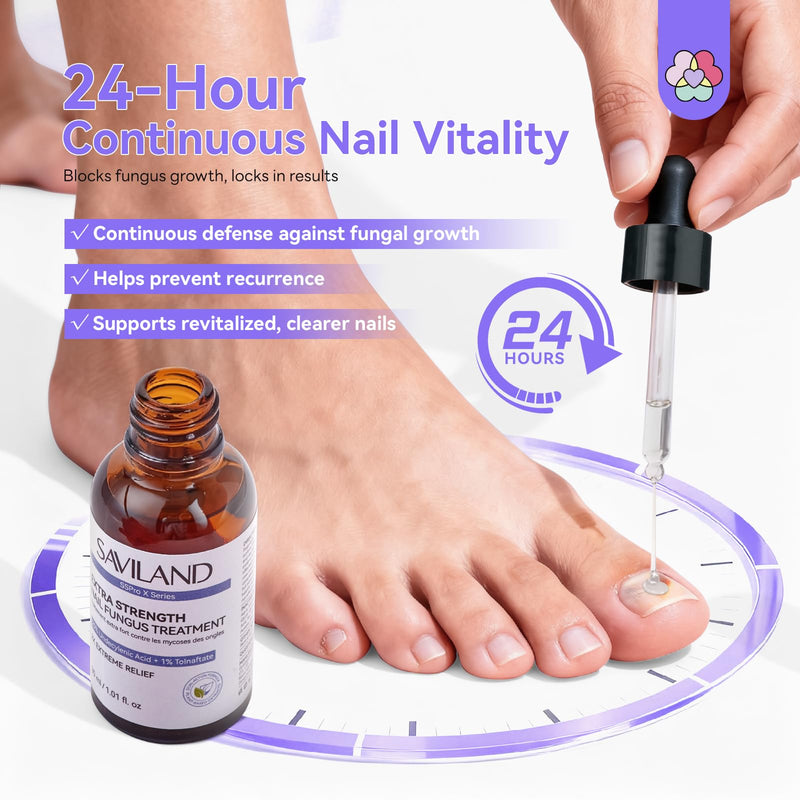 SAVILAND Toenail Fungus Treatment Extra Strength: 2X Extreme Nail Repair for Discolored and Damaged Nails Toenail Softener Yellow Toenail Foot Toe Thick Nail Fungus Treatments Solution,2 fl oz - BeesActive Australia
